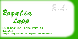 rozalia lapp business card